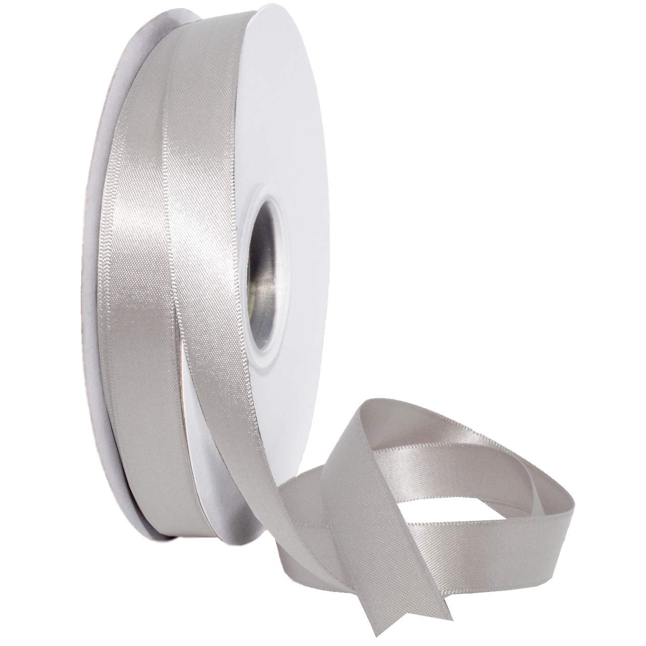 Ruban de satin double face argent clair 1.6 cm pour loisirs créatifs
