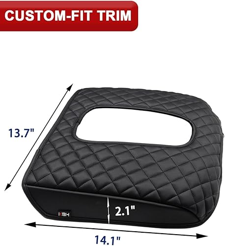 Miniatura 6 de KBH Funda para reposabrazos de consola central para Cadillac Escalade 2015 2016 2017 2018 2019 2020, tapicería de cuero de vinilo, cubierta de