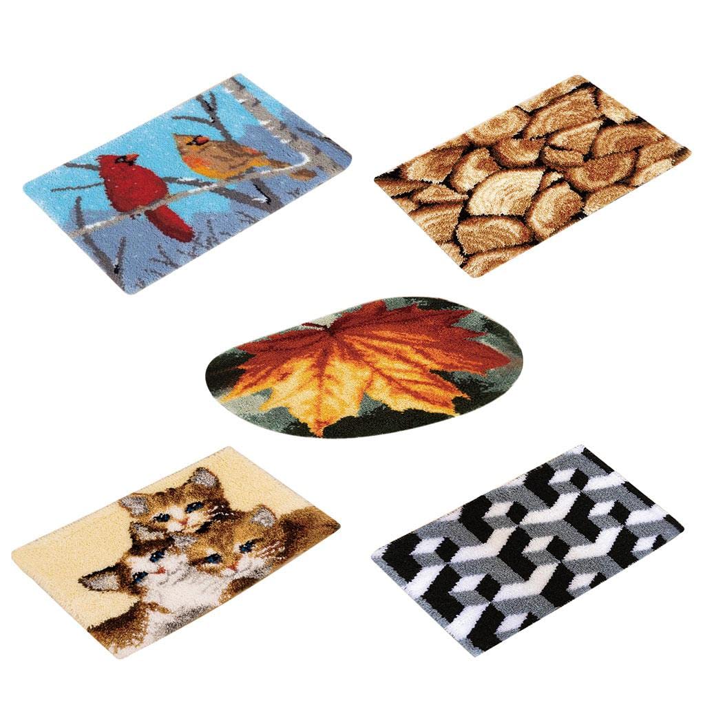 predolo Latch Hooking Kit Teppich Haken Stickerei Bastelkissen Häkelbedarf aus Acryl Und Stoff für Bastelfreunde Familien Wohnaccessoires Heimdekoration, Vögel