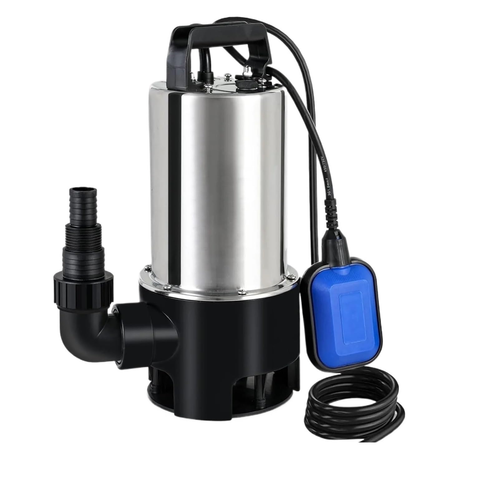 Submersible Waste Water Pump 1100W Electric 16500 L/H Dirty with Float Switch Powerful Water Flow(Blue)