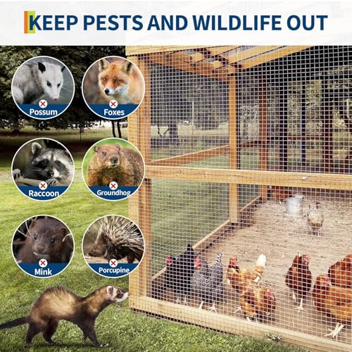 Image of Garvee 1 /2 inch Hardware Cloth-36in x 100ft 19GA Heavy Duty Galvanized Chicken Wire Mesh Roll, Hot-Dipped After Welding for Chicken Coop, Rabbit Cages & Garden Fencing - Poultry Netting & Fencing