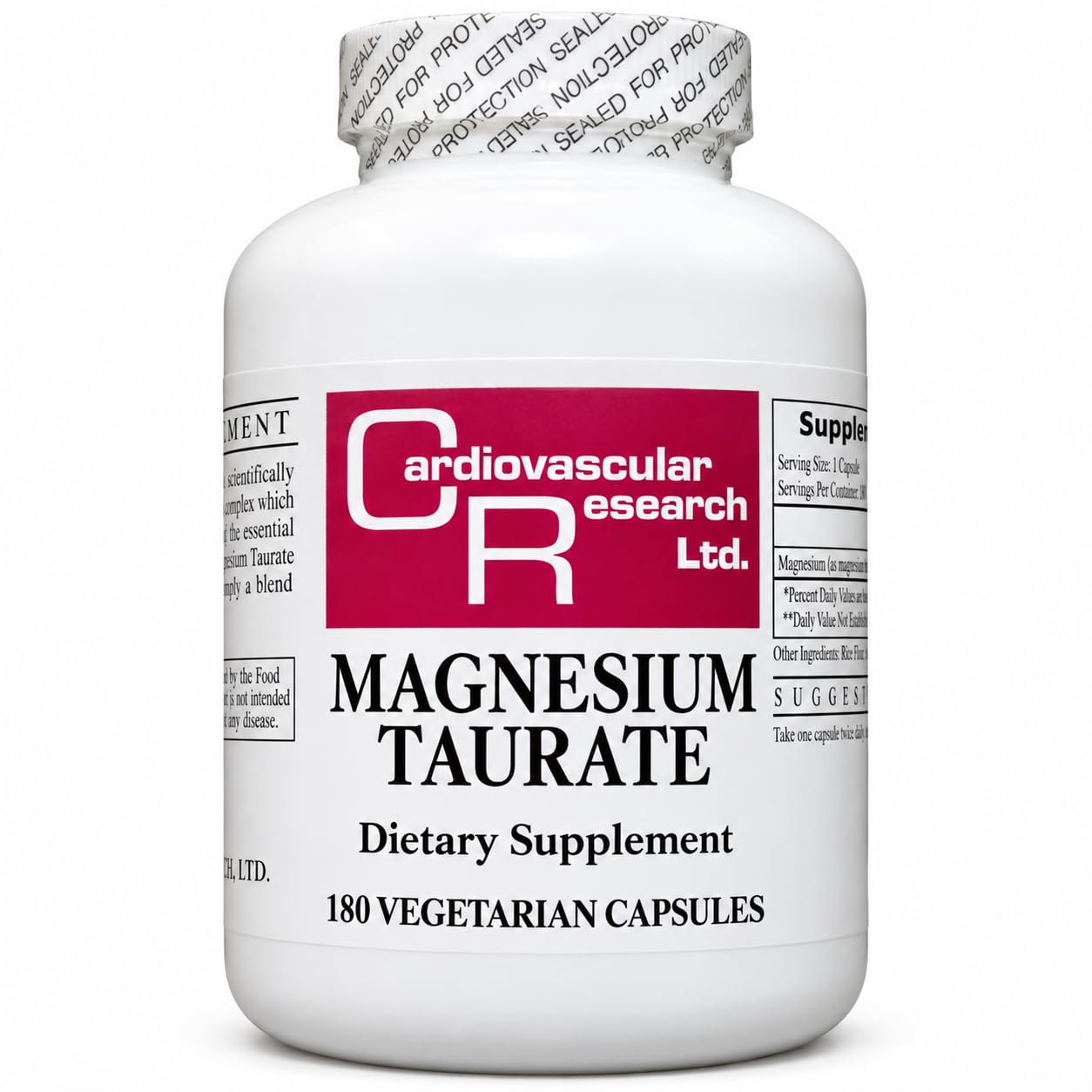 Cardiovascular Research Ecological Formulas Magnesium Taurate Capsule, 125 mg, 180 Count