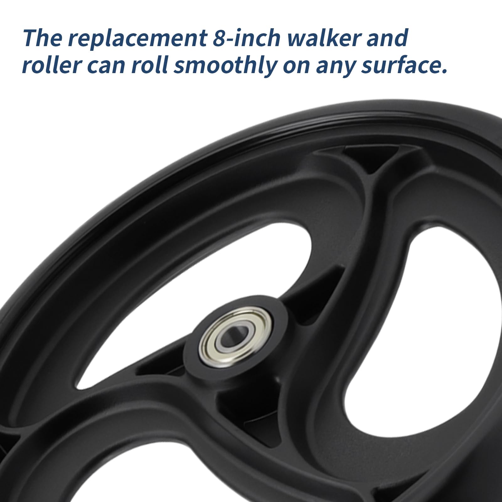 Semetall 2 ruedas de repuesto para silla de ruedas para andadores, ruedas delanteras antideslizantes de 8 pulgadas, ruedas delanteras de goma de repuesto para silla de ruedas, ruedas, ruedas,