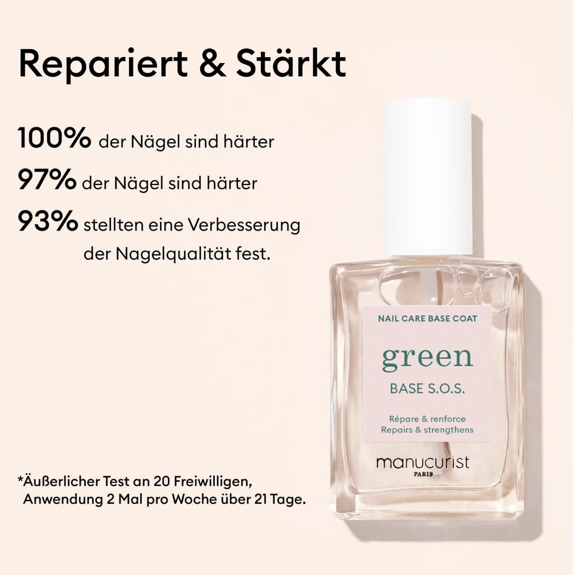 Manucurist Rescue Kit – Fingernagel Pflege Set – Nagelhärter Base Coat SOS, Nagelpflege SOS-Maske, Nagelhautöl Cuticle Oil - Nagelreparatur - Nagelpflege set - Made in France
