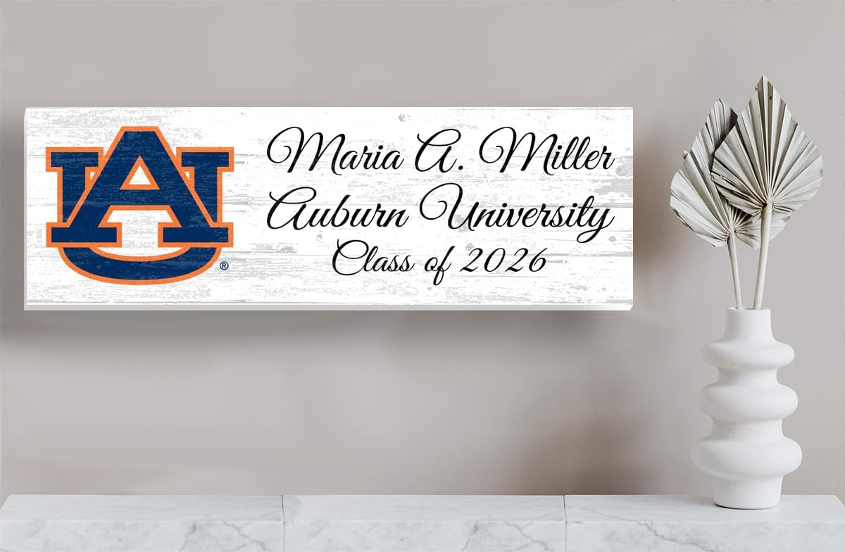 Auburn University Personalized Class Year Plaque - Solid Wood - Custom Name for Alumni, New Students, or Graduation Gift