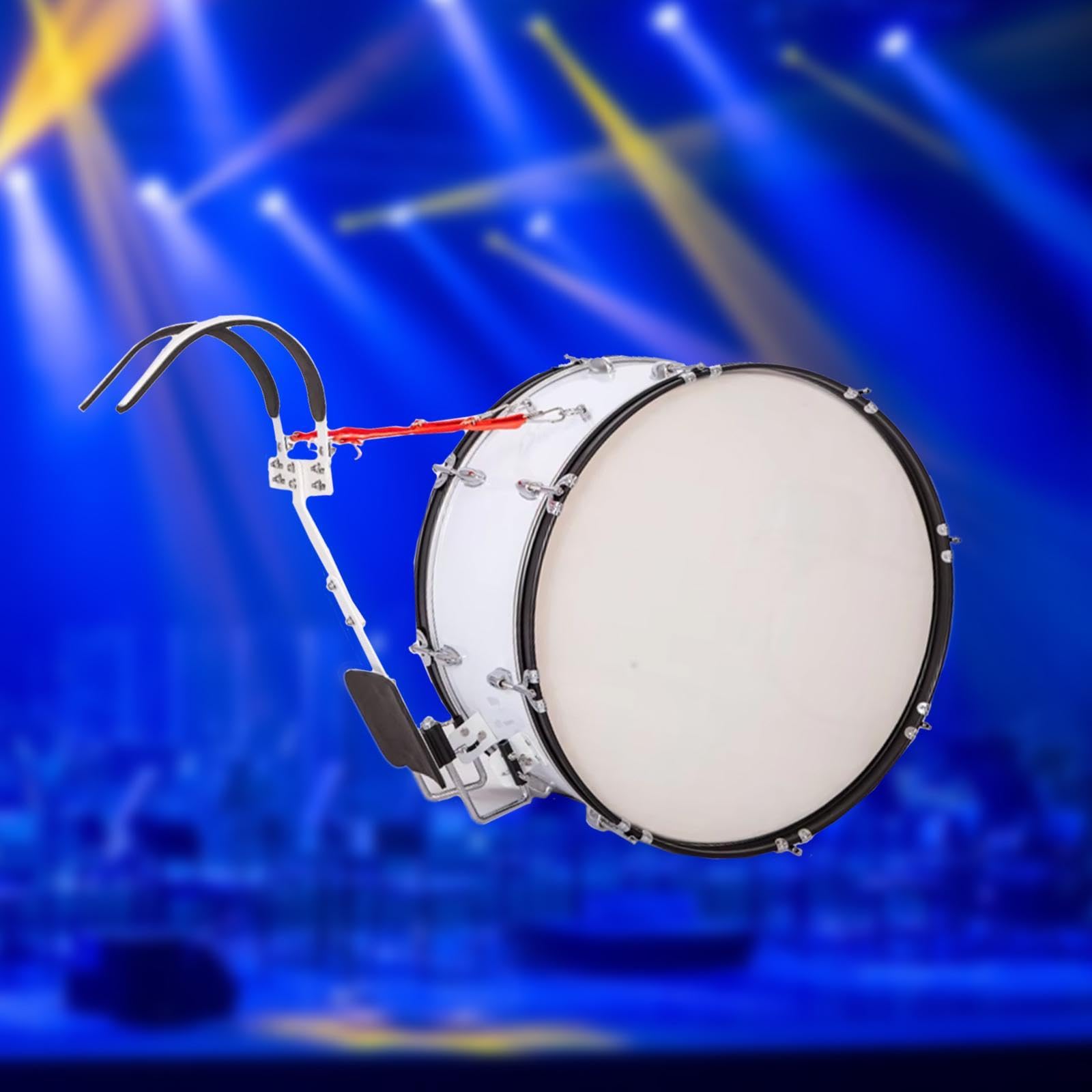 JISADER Imbracatura per tracolla per grancassa, imbracatura per rullante per banda musicale in lega di alluminio, cintura per strumenti a percussione, Orangina
