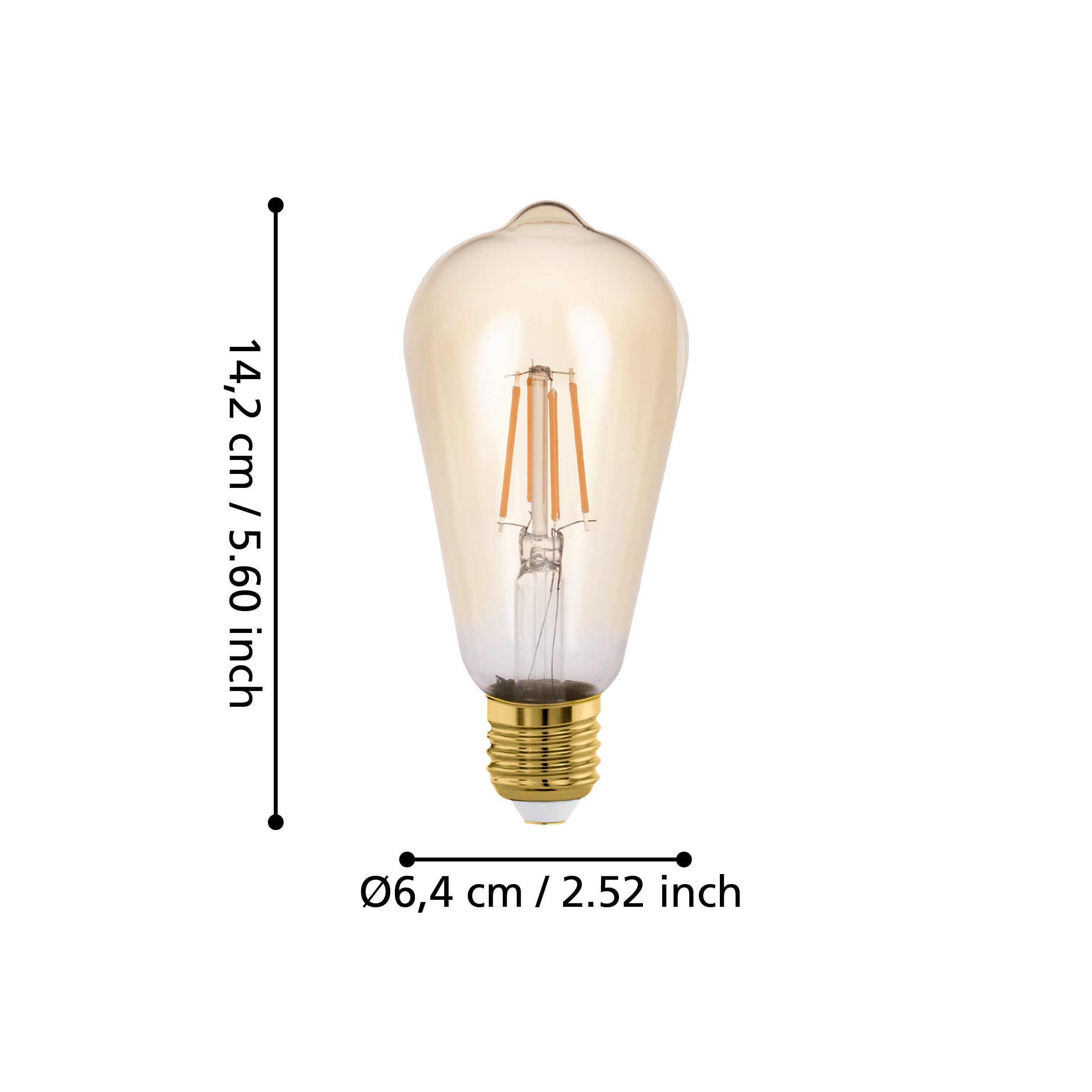 EGLO Connect.z Lampadina LED Smart E27, Vintage G125 Ambra, ZigBee, Dimmerabile, 5W 360 Lumen, Bianco Caldo/Freddo