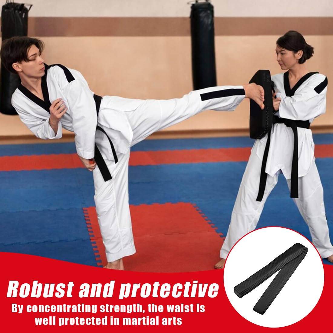 280CM Cintura Judo Karate Sportive Arti Marziali Cinture Taekwondo Professionale Aikido Cintura Tessuto Spesso Cintura Adulti Cintura Arti Marziali,Karate Arti Marziali (Nero)