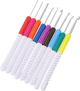 ULDIGI Conjunto De Agulha De Crochê De Plástico Bicolor Com 9 Peças Kit De Ferramentas De Gancho Agulhas De Crochê Ergonômicas Agulhas De Artesanato De Malha Conjunto De Agulhas De