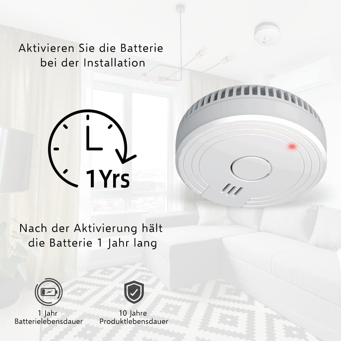 24-Pack ELRO FS1801 | 10 Jahre Sensor | 85 dB | Entspricht der Europäischen Norm EN14604 | Weiß | Set mit 24 Stück