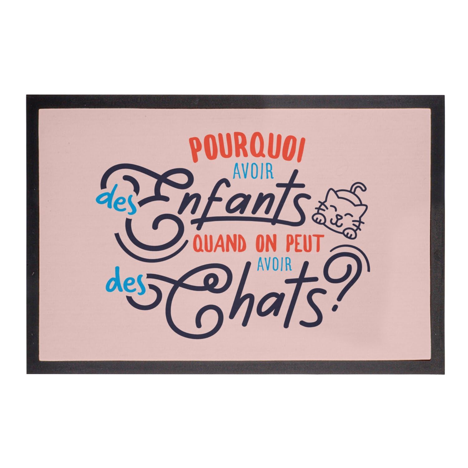 Paillasson rose absorbant chat pour entrée propre sans saleté