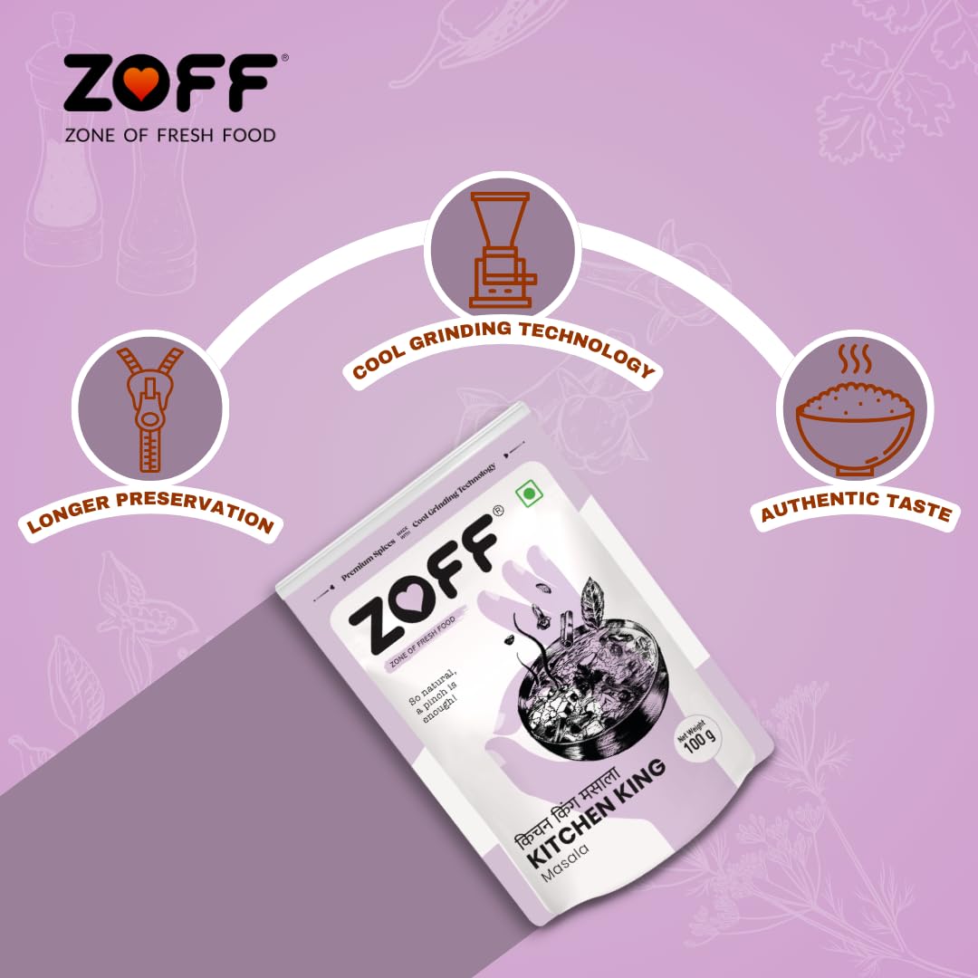 Zoff Kitchen King Masala – Premium Spice Blend for Rich, Flavorful Dishes | Aromatic & Balanced | 100g Zip Lock Pouch - Image 5 thumbnail