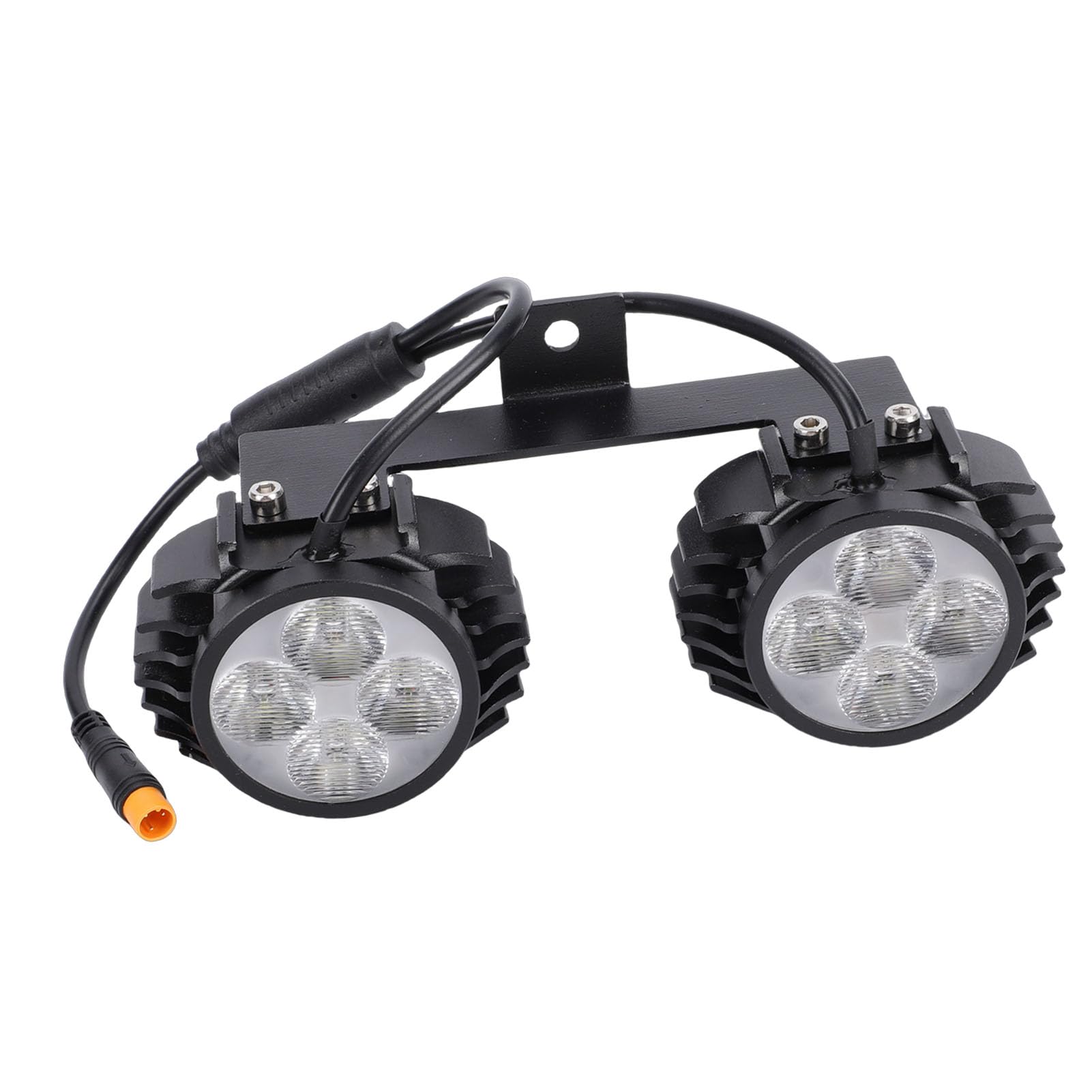 Tbest Luz Delantera de Doble Cabezal para Patinete Eléctrico, Lámpara LED Superbrillante de Aleación de Aluminio para Manillar, para Bicicletas, Motocicletas, Vehículos Compartidos