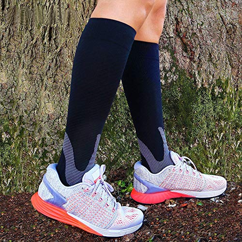 Andoer Meias de compressão esportiva Meias de compressão respiráveis ​​para corrida, ciclismo, camin