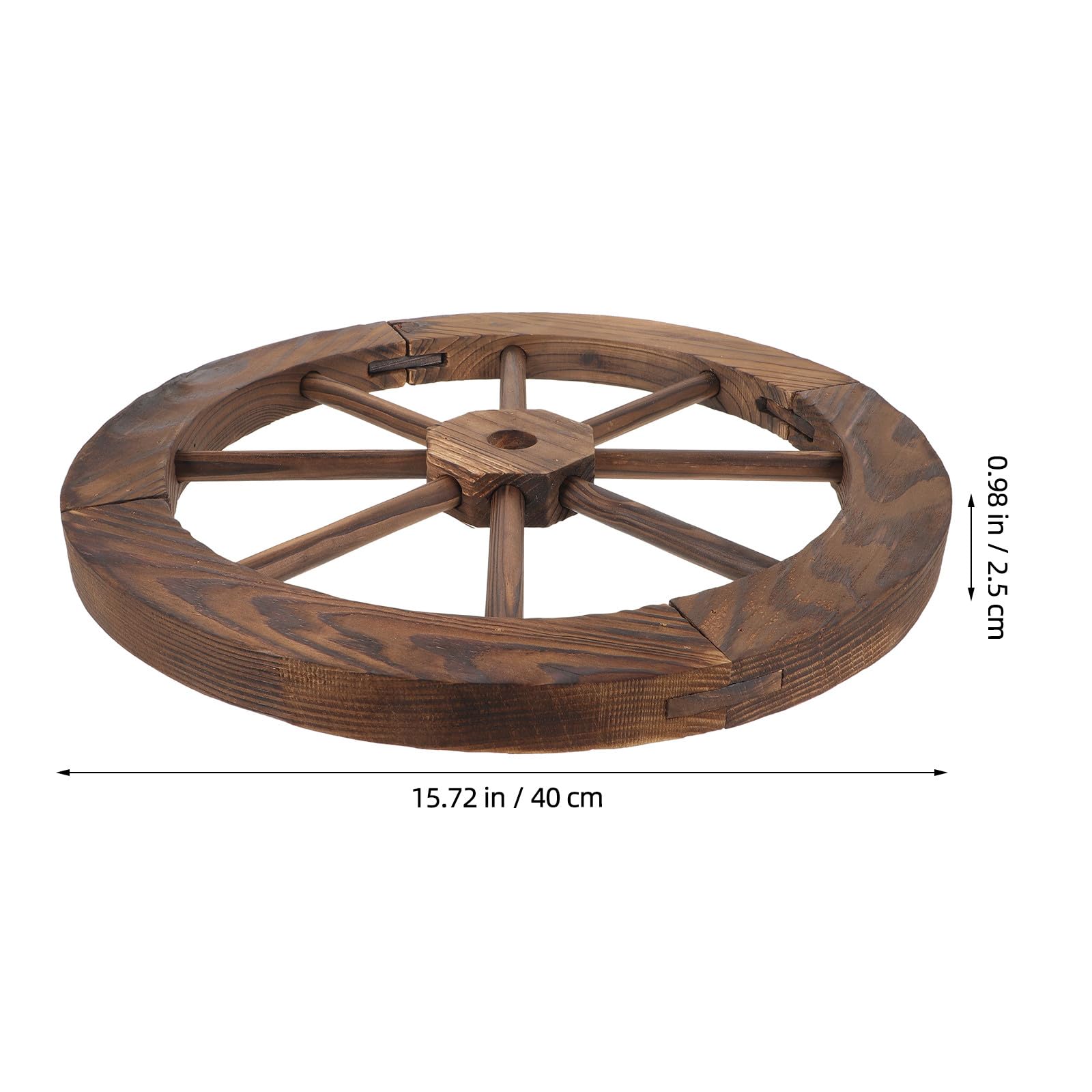 UKCOCO Wanddekoration Rad 40cm Durchmesser Rundes Raddekor für Gartenwand und Hochzeitsfeier im Vintage Stil