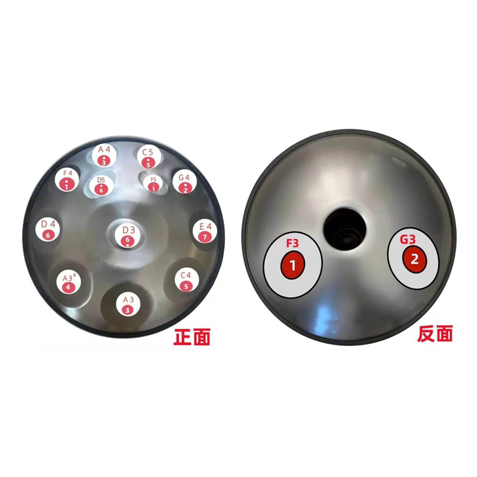 22-calowy złoty rzeźbiony bęben Handpan, 9-14 nut Król stalowy bęben z mniejszą zakładką, instrument perkusyjny 440/432 Hz (10notes-432Hz)