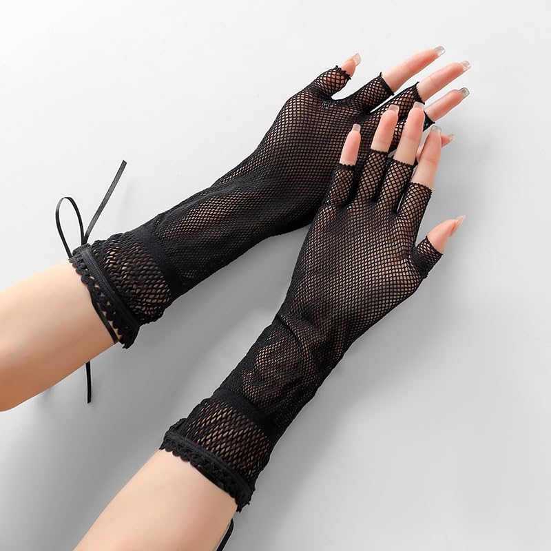 Womens Short Gloves for Wedding Bridal Party Evening Net Cosplay Dress Gloves3