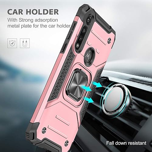 Miniatura 7 de HNHYGETE Funda para Moto G Power, Moto G Power 2020, con protector de pantalla, parachoques de goma dura a prueba de golpes, resistente con anillo
