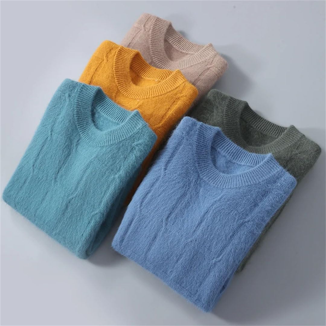 Vogrtcc Jersey De Punto Liso Grueso con Cuello Redondo para Hombre