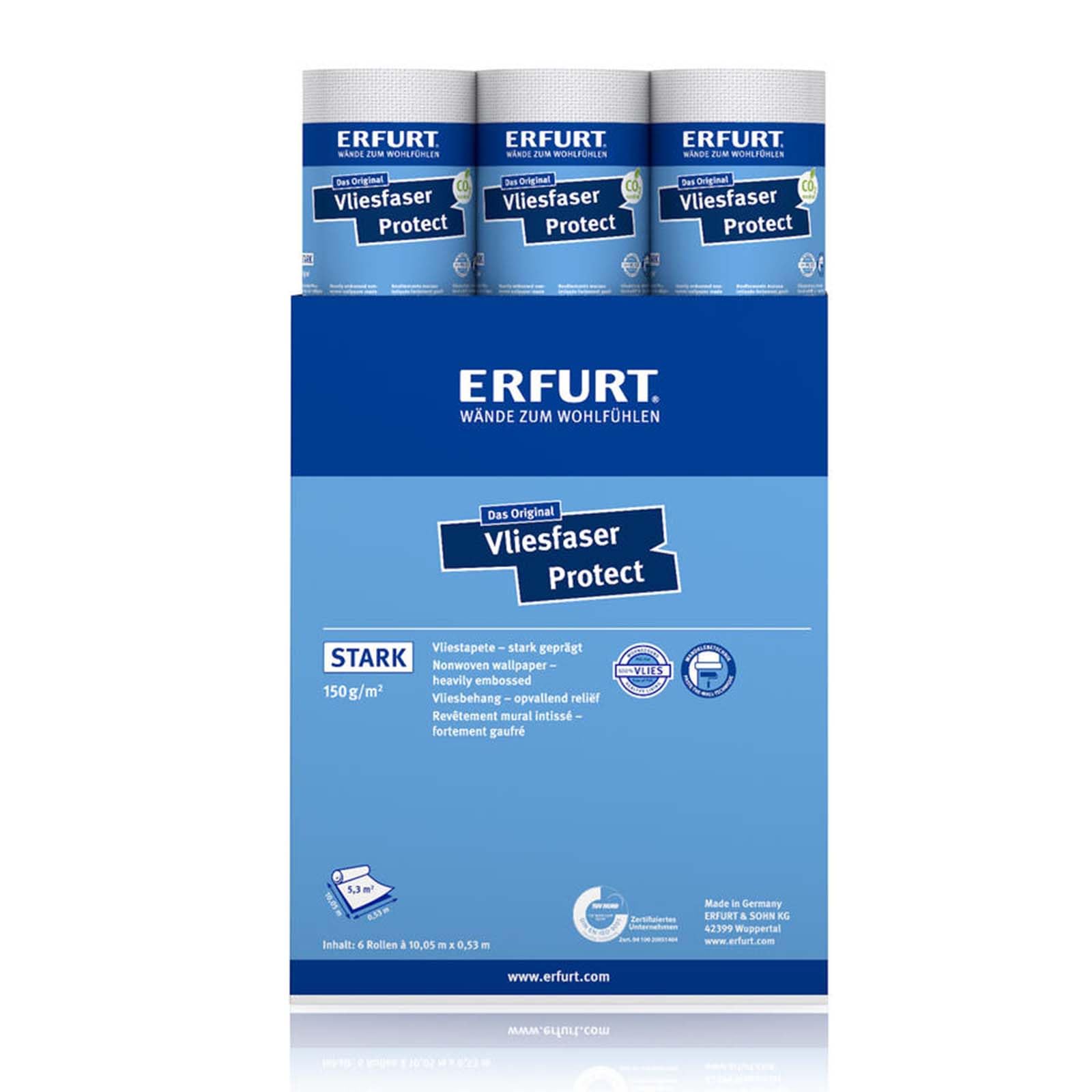 Erfurt Vliesfaser Protect 201 Vliestapete 10.05X0.53 Strukturtapete 6 Rollen 1004309