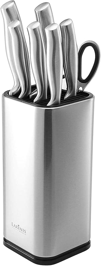Universal Knife Block, Stainless Steel Knife Holder, Knife Organizer, Modern Rectangular Design, 9.1 - ? by 4 - ?