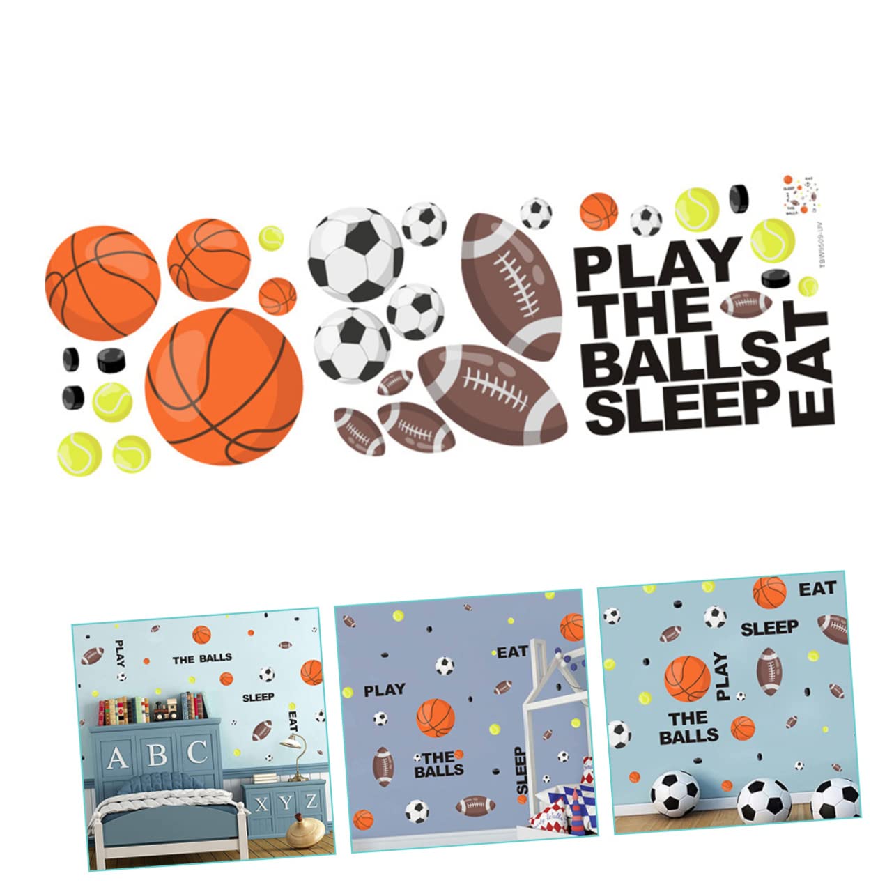 ifundom 4pezzi Adesivi Murali Sportivi Per Camerette Decorazioni Rimovibili Per Calcio e Basket Atmosfera Giocosa Per Ragazzo Ragazza Facili Da Applicare e Rimuovere Creativo Per Decorare