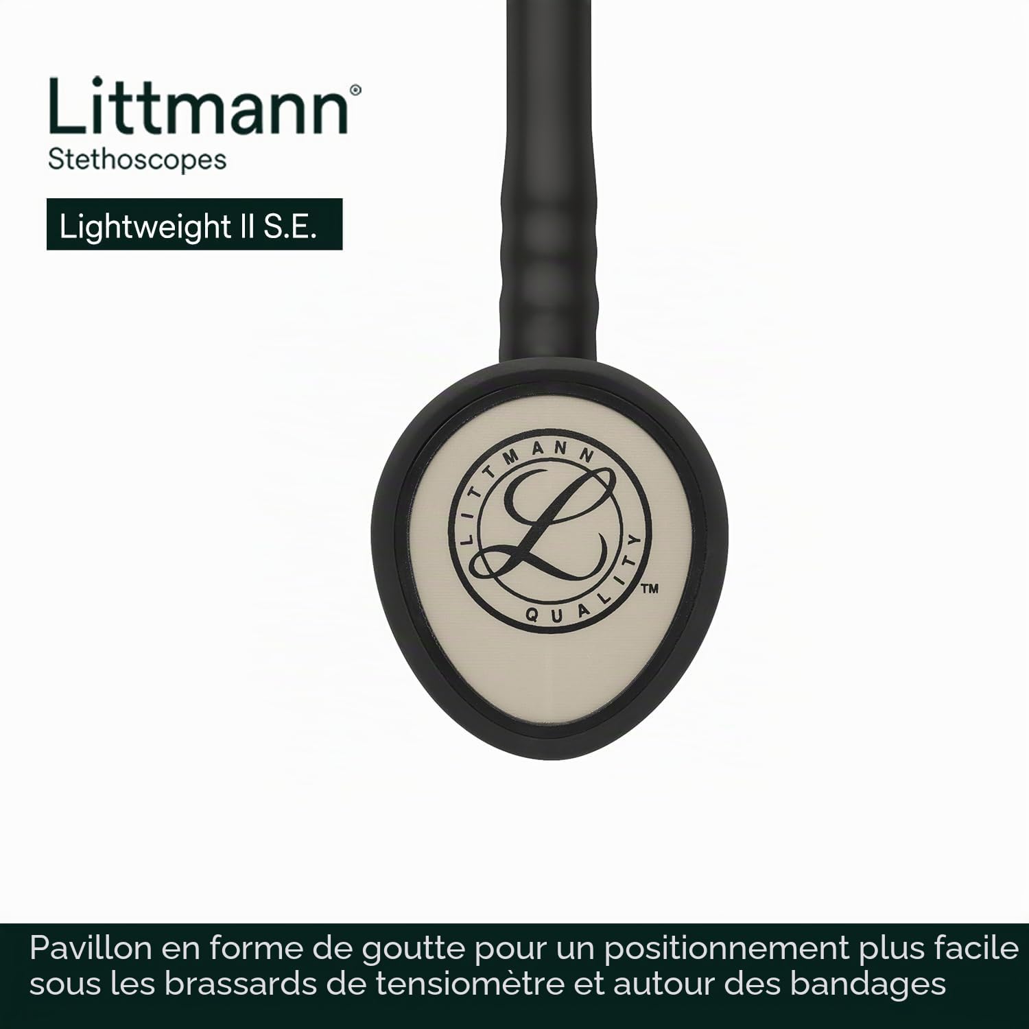 3M Littmann Stéthoscope Lightweight II S.E. tubulure noir, 71 cm
