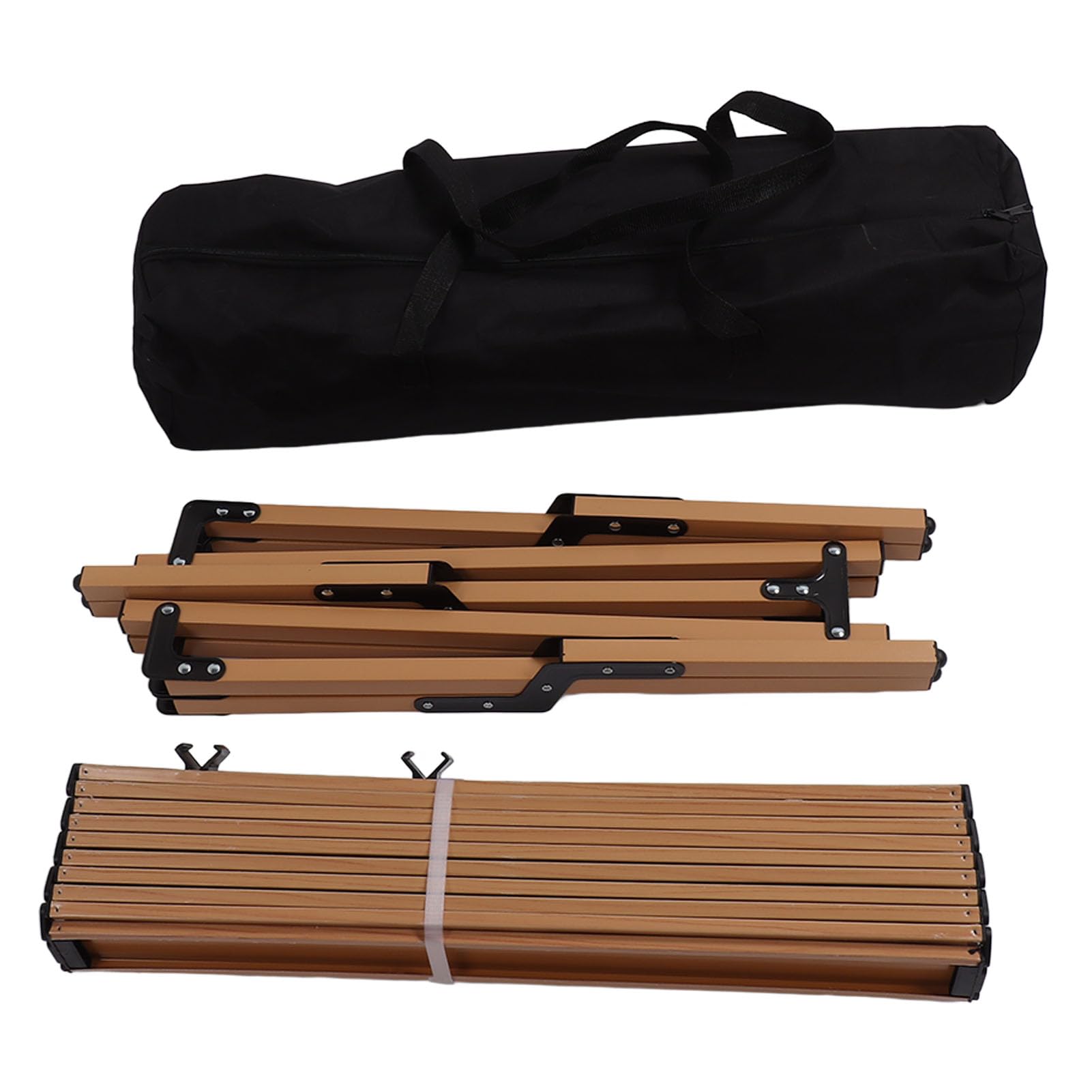 Folding Camping Table,Wood Color Folding Camp Table,Portable Camping Table with Storage Bag,Sturdy Camping Table,Multifunctional Camp Table with 3 Legged Support