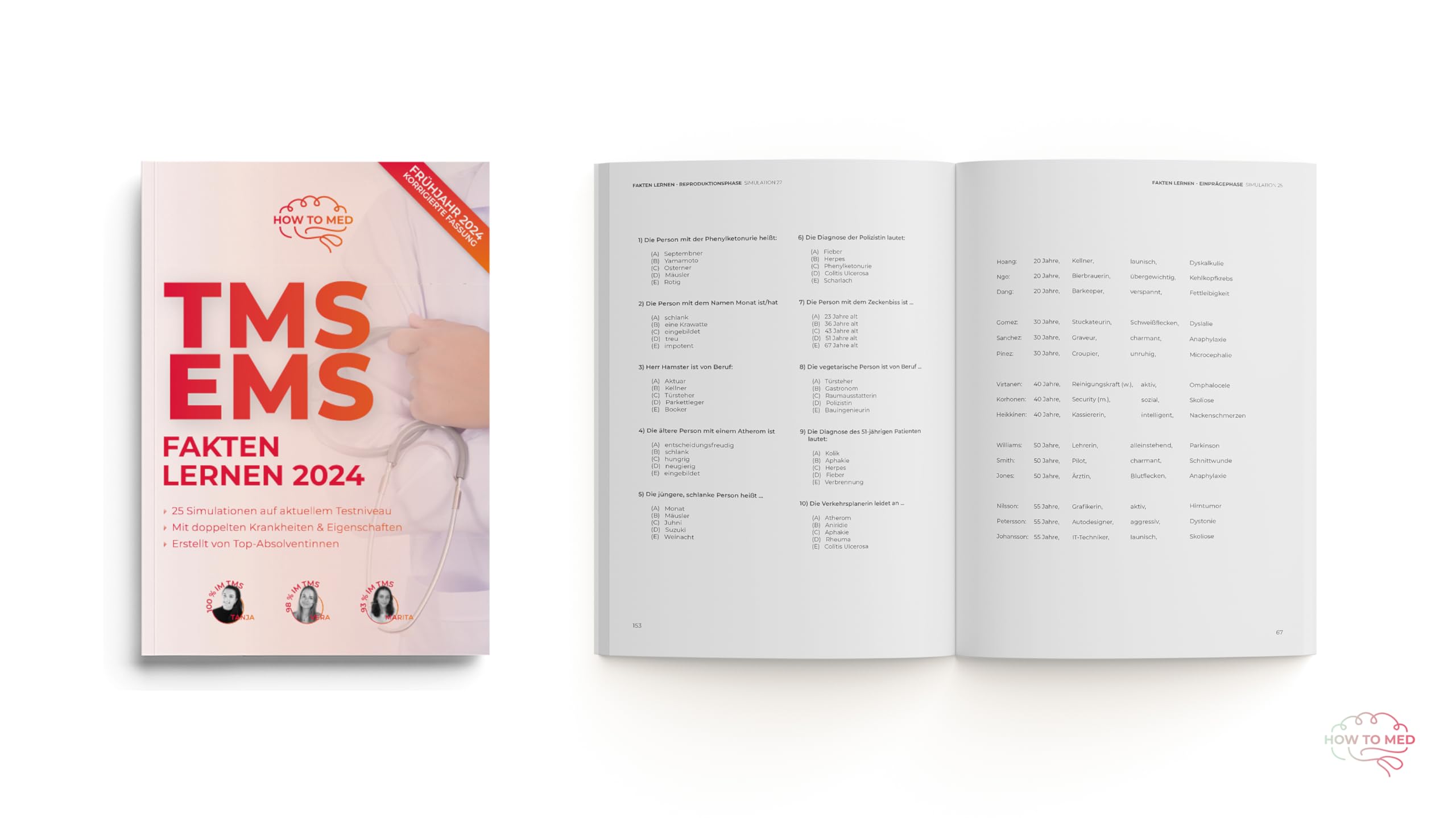 HOWTOMED - Compendio de TMS y EMS 2024 - Guía y preparación para la prueba médica - Adaptado a TMS 2024 - Libros de ejercicios de prueba de medicina en Alemania