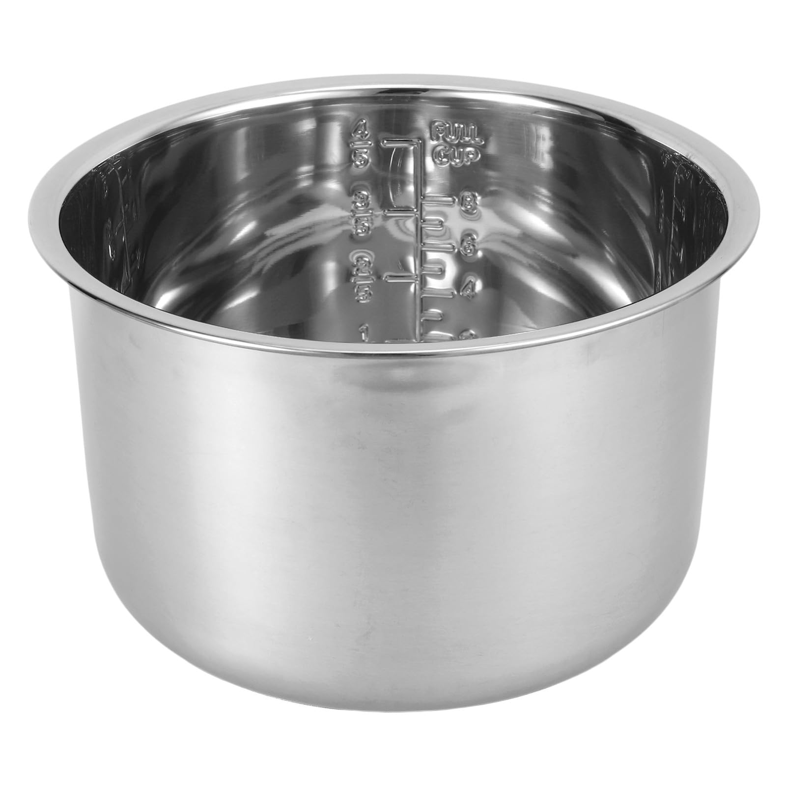 Pentola Interna per Cuociriso in Acciaio Inox Spesso 4L Rivestimento Antiaderente Multiuso Portatile Scala Graduata Sostituzione per Fornelli Elettrici e Cucina