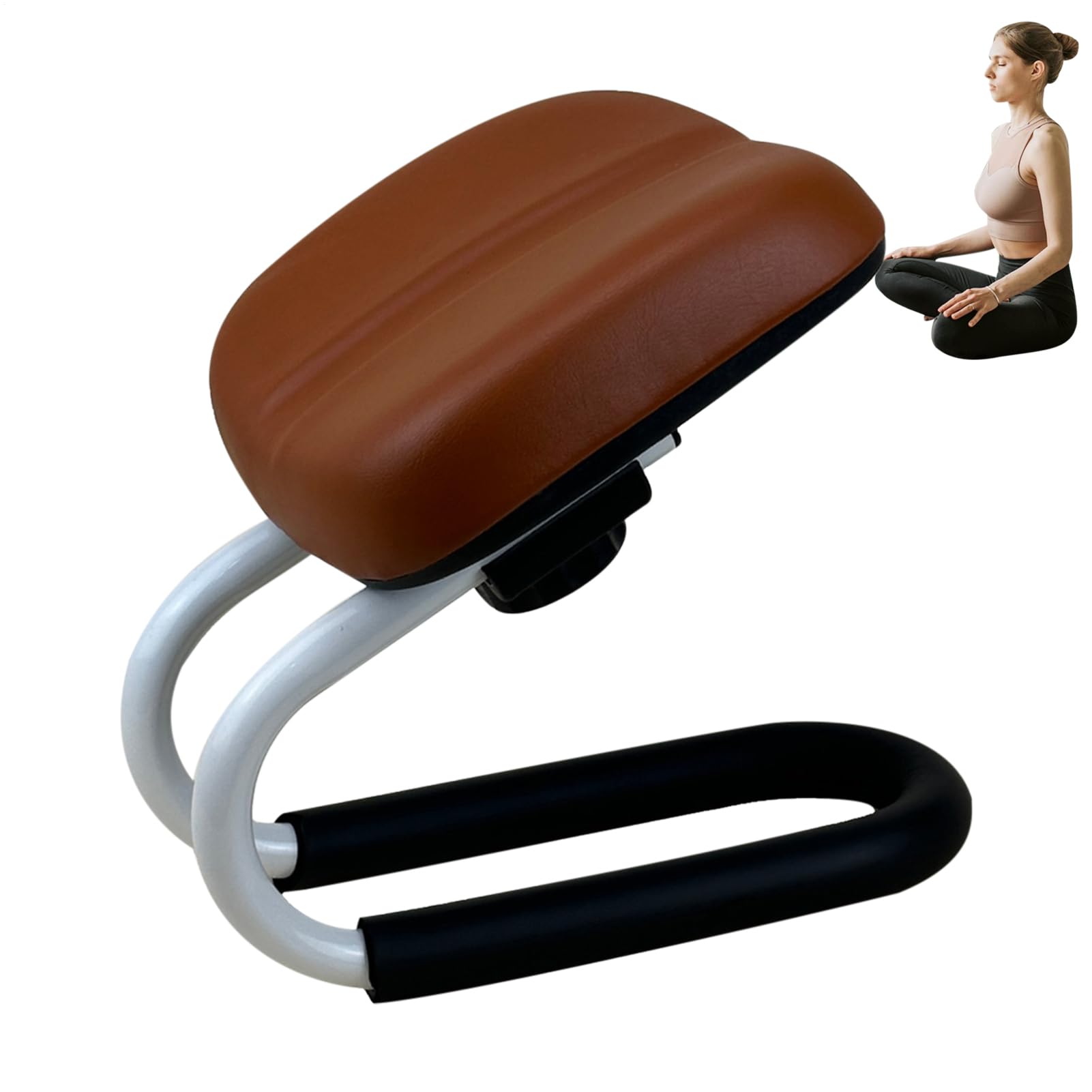 Banco de oración para arrodillarse en casa: taburete de yoga con estructura de metal de 1800 g, altura ajustable, patas antideslizantes, accesorios de meditación con
