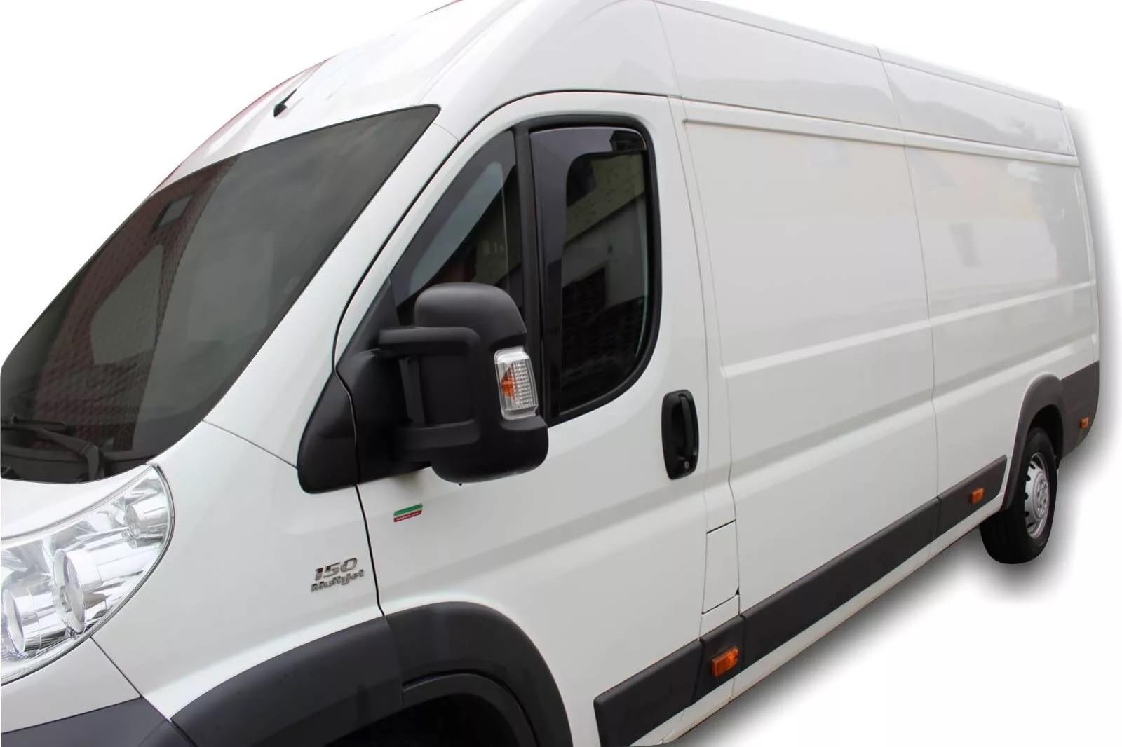 Set 2-TLG Windabweiser Getönt Regenabweiser Seitlich Angebrachte Windschutz Passend Für Peugeot Boxer Citroën Jumper FIAT Ducato 2006–2024 Opel Movano 2022–2024