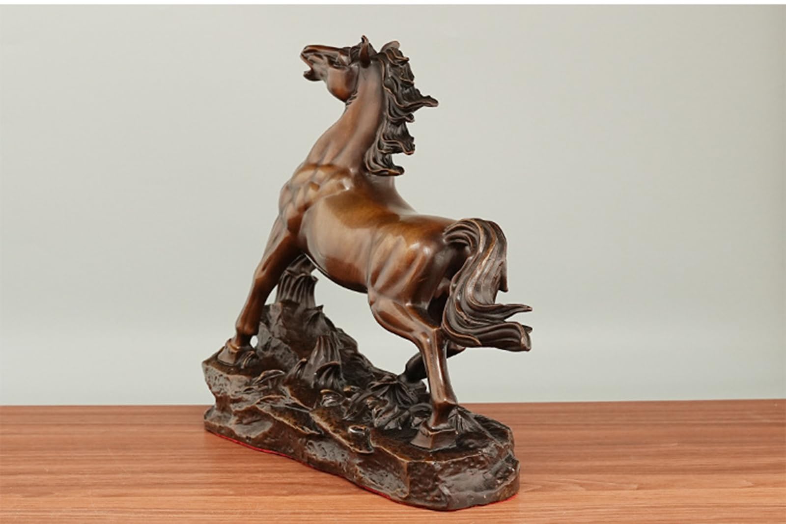 Posąg szczęśliwego mosiężnego konia-figurka konia zodiaku do dekoracji domowego biura, prezent na sukces i szczęście, galopujący rumak rzemiosło artystyczne,A,19 * 7 * 17cm