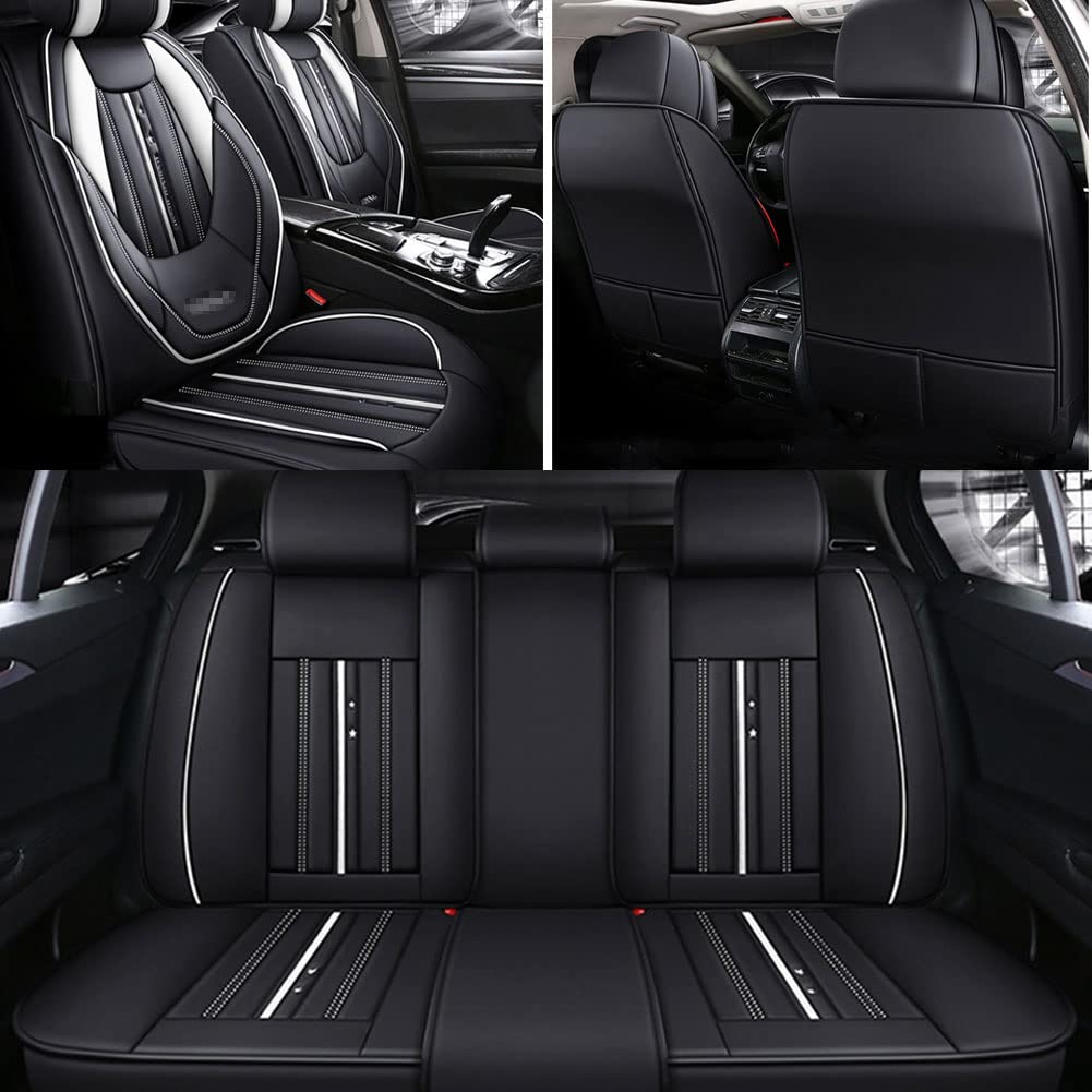 Leather Car Seat Covers for Mg ZS 2019 2020 2021, Full Set Custom Front Rear Back Seat Cushions Protectors Surrounded Full Seat Cover Auto Waterproof Interior Accessories
