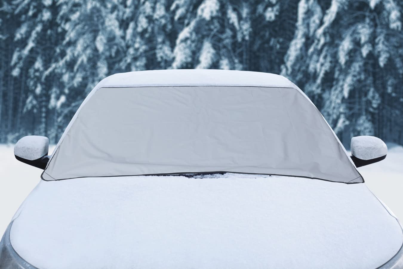 Telo Magnetico Per Parabrezza Auto, Copertura Rimovibile Contro Ghiaccio E Sole - 259x90x145 Cm, Lato Argento E Nero, 3 Magneti