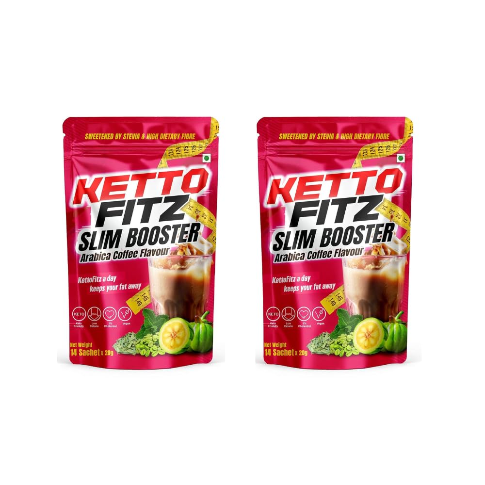 KETTO FITZ Slim Booster – Arabica Coffee Flavour | 14 Sachets x 20g|Pack of 2