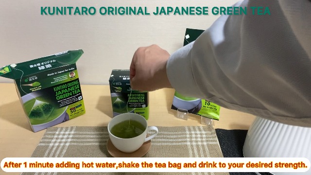 Kunitaro Original Japanese Green Tea with Matcha - Pack of 20 (10