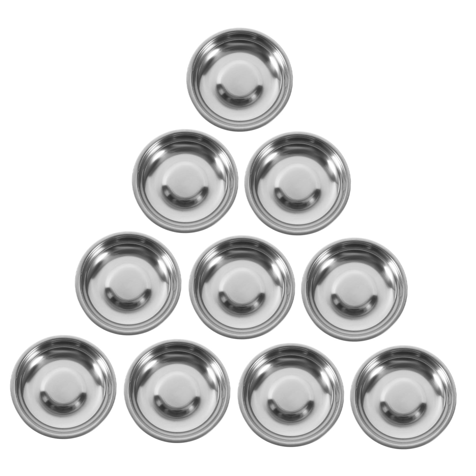 Assiettes à moutarde en acier inoxydable 10cm coupelles pour sauce dessert et condiment