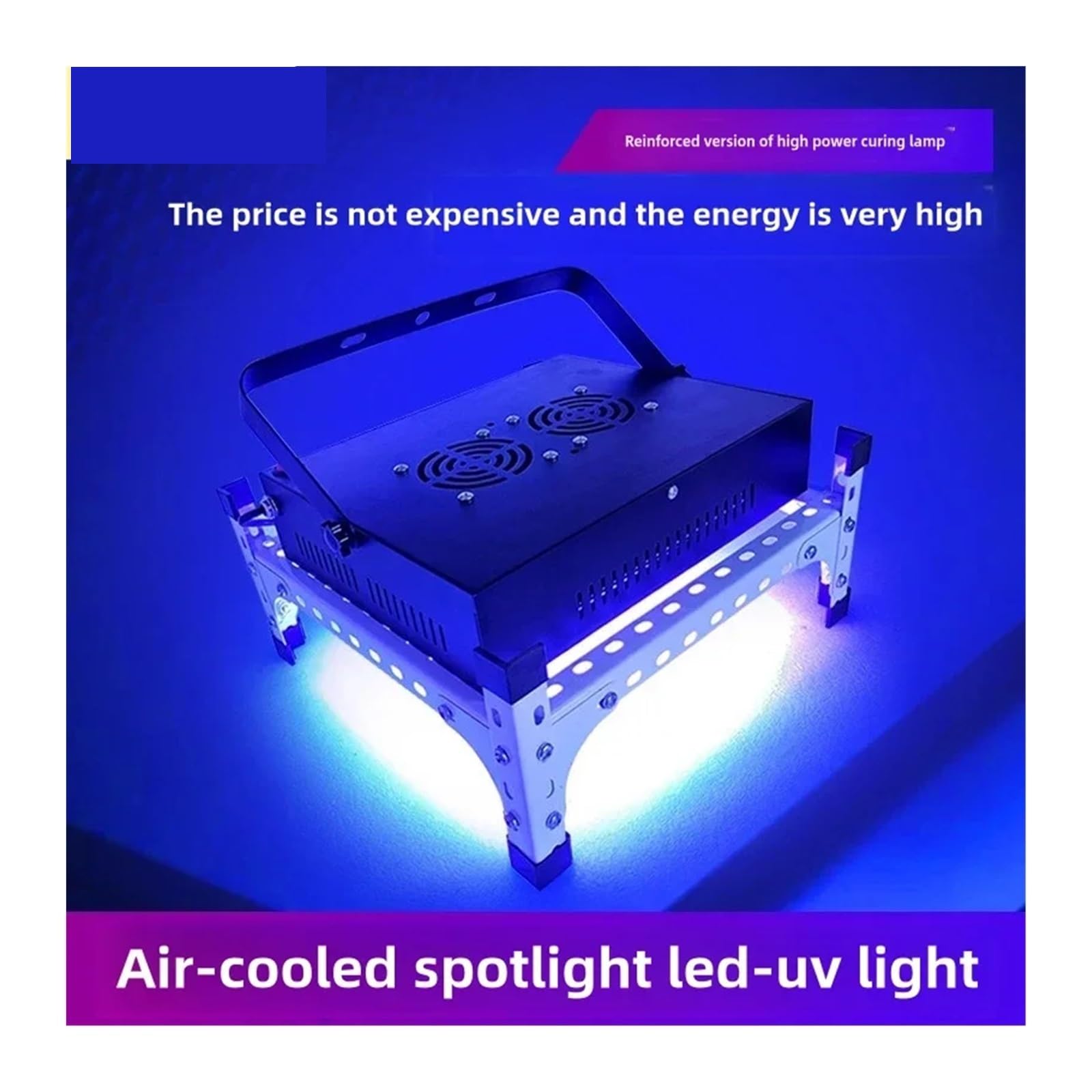 lámpara de curado UV, Lámpara De Curado Tipo Rejilla Refrigerada Por Aire Portátil, LED UV 365nm Y 395nm, Exposición A Impresión 3D, Placa Adhesiva Sin Sombras Alta Energía(405nm,18 beads 400W)