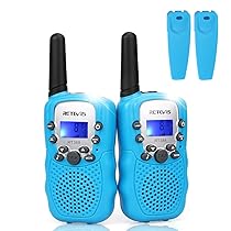 Retevis RT388 Walkie Talkie Bambini, Giocattoli per 4-12 Anni Ragazzi, PMR446 8 Canali VOX Torcia 10 Toni di Chiamata, Walkie Talkie Bambino per Natale, Campeggio, Avventura (Blu,1 Coppia)