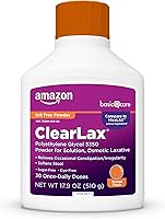 Vista 12 de Yaxa Basic Care ClearLax, polvo de polietilenglicol 3350 para solución, laxante osmótico, sin sabor, 1.11 libras (paquete de 3)