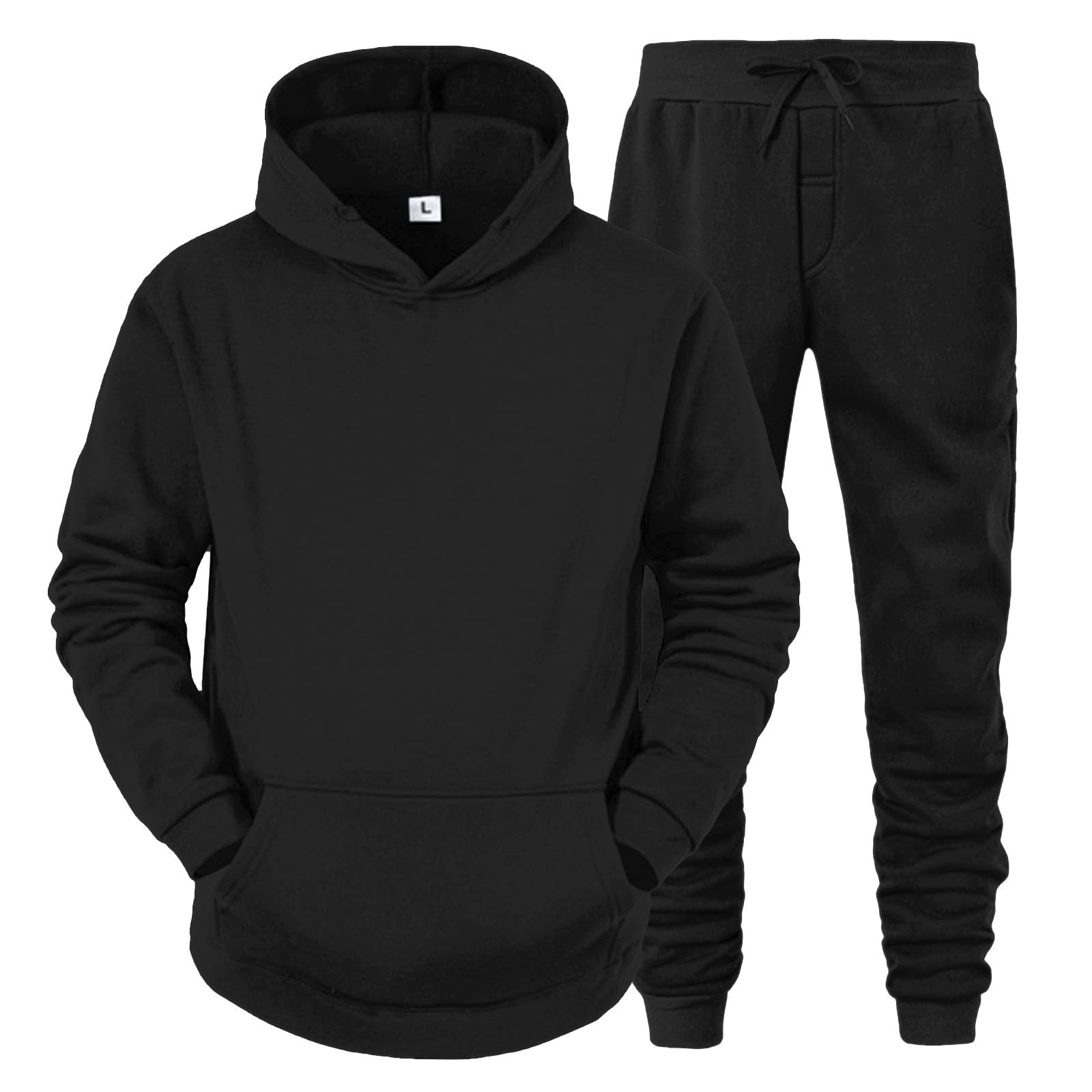 Conjunto de hombre de invierno con capucha, conjunto de hombre chic e informal, chándal confort diario, chándal running Gym Fitness, traje otoño-invierno cálido, atuendo al aire libre informal, ropa