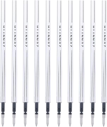10 recambios de bolígrafo de tinta de gel, repuesto de bolígrafo reemplazable, repuestos de tinta negra, punta extrafina de 0.020 in, repuestos de