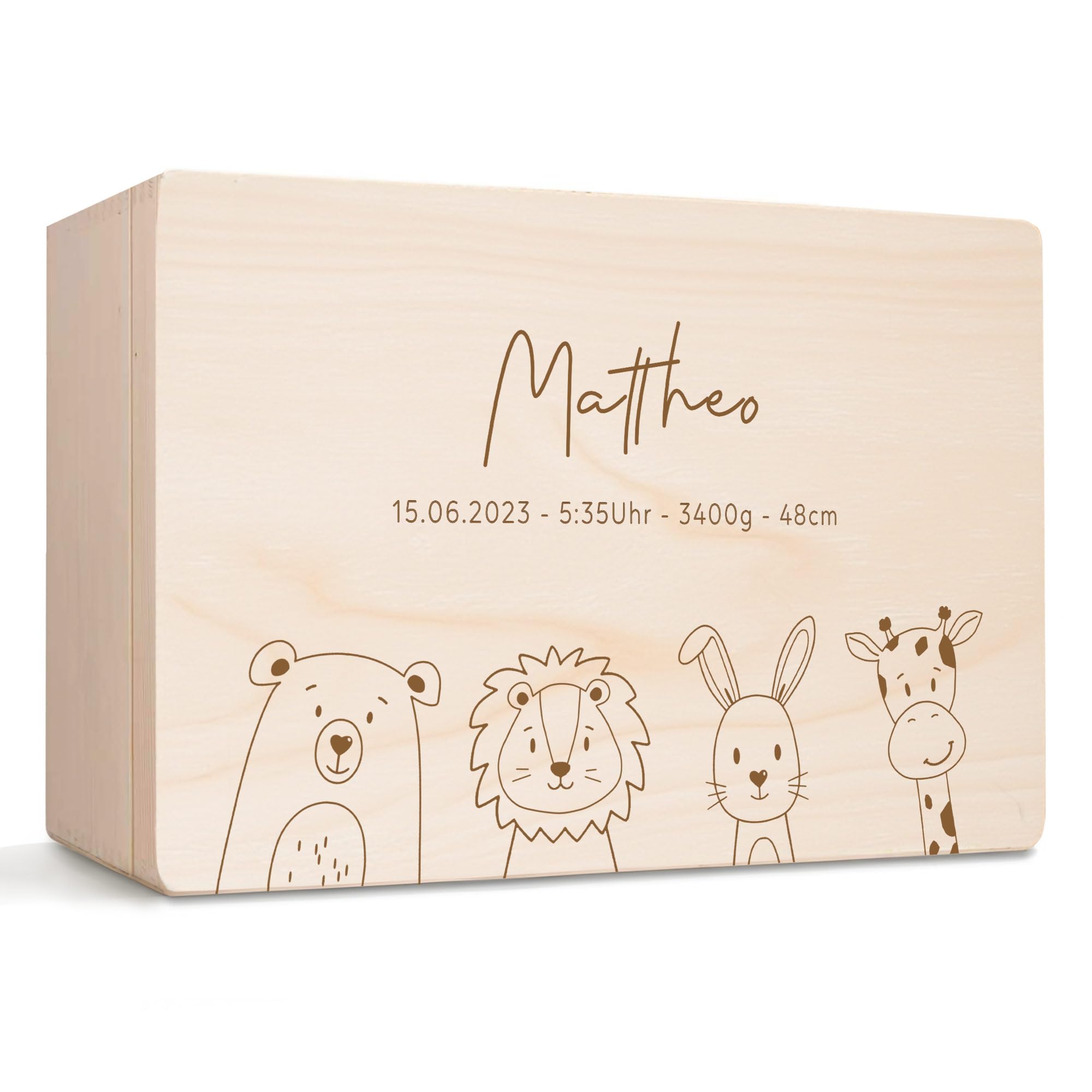 Little-Deco Erinnerungsbox Baby, personalisierte Holzkiste mit Deckel, Ideal zur Aufbewahrung von Erinnerungen und als Geschenk zur Geburt, Taufe für Mädchen und Jungen XHL1198-04
