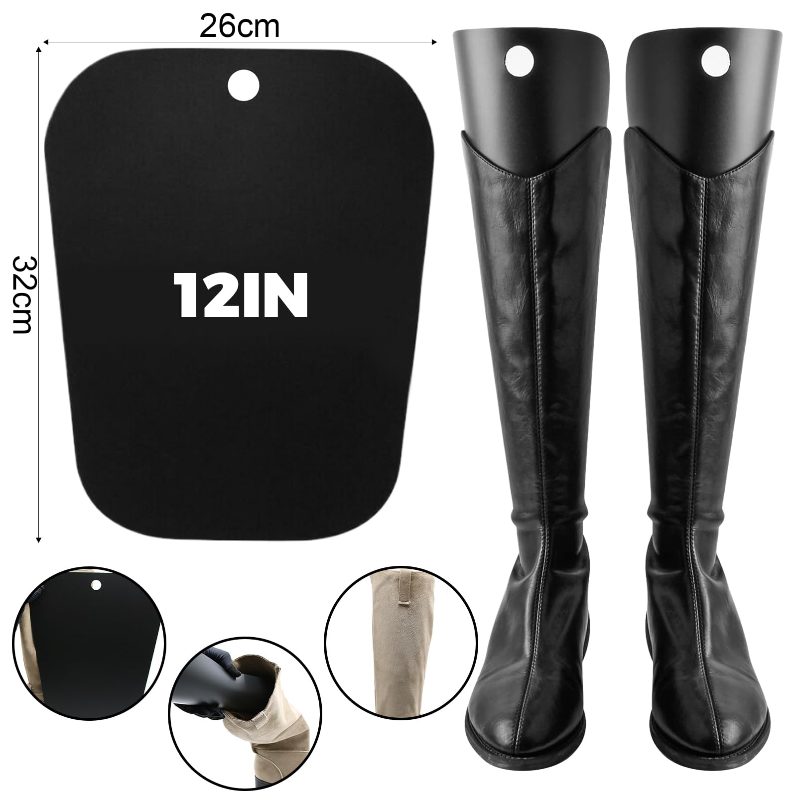 4 pares Soporte para Bota Insertos de Formas de Botas Soporte de Bota Alta Reutilizable Plástico Hormas de Botas Altas de Botas Inserta para mujer Hombres Evitar plegado flexión