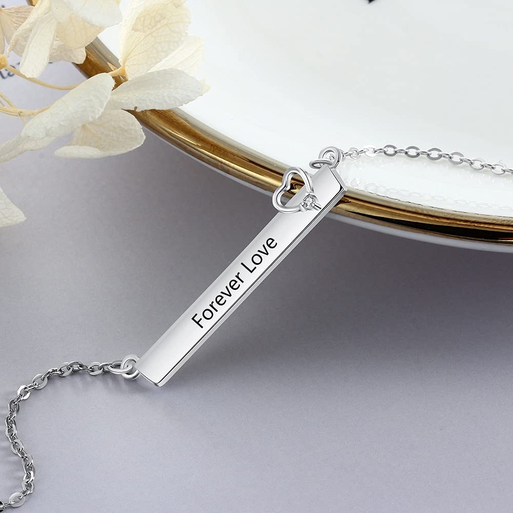 Namenskette mit Herz-Halskette, Geschenk für Mutter
