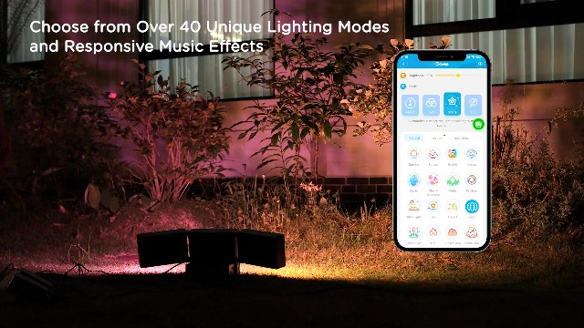 Image of Govee Triad Outdoor Flood Lights, 48W 4500LM RGBIC 3 Head Security Lights, 2700-6500K, IP66 Waterproof, Smart WiFi Outdoor Lights with App Control for Garage, Yard, Porch, Compatible with Alexa