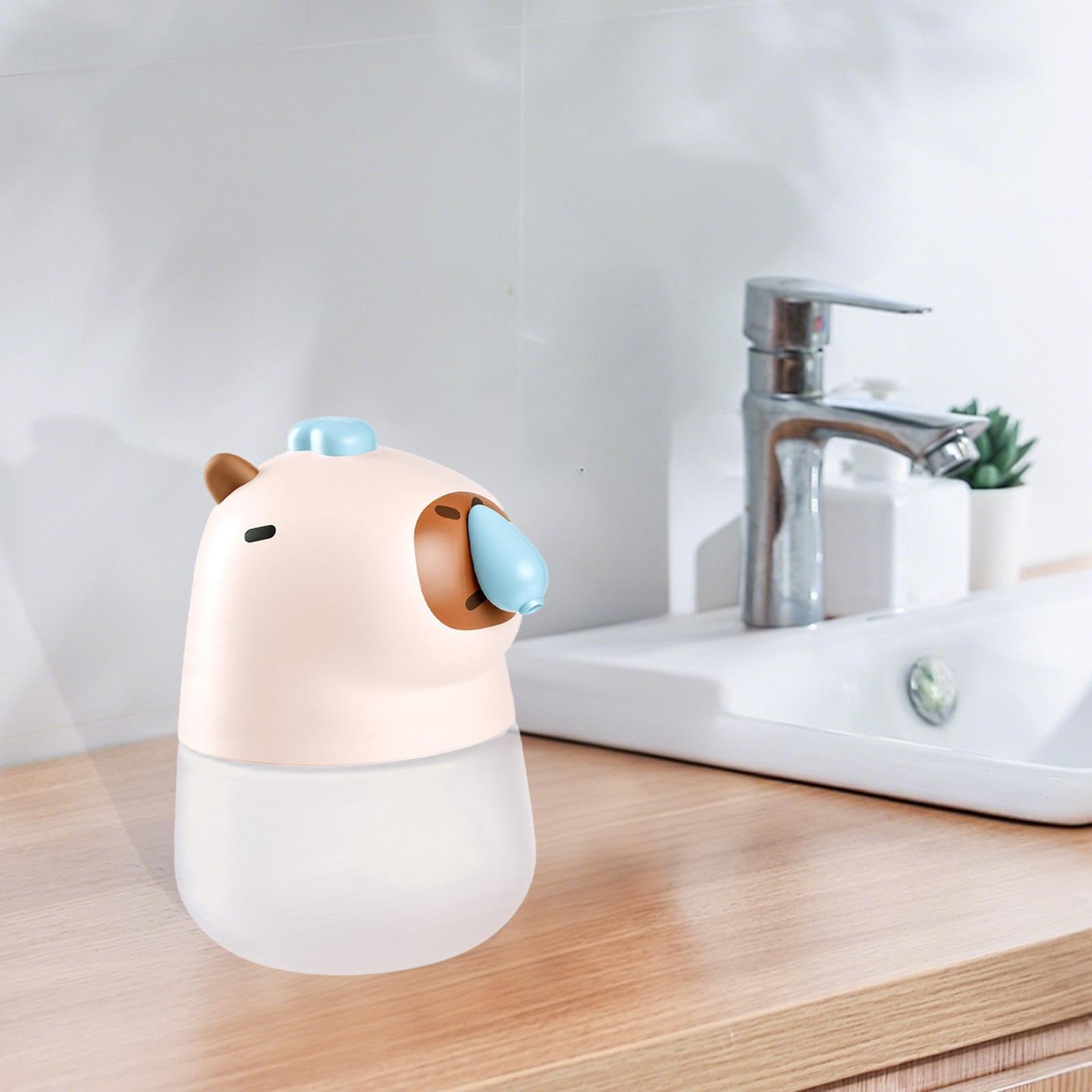 Sharplace Distributore Automatico di Sapone Capybara, Simpatico Distributore di Sapone in Schiuma per Bambini, per La Cucina