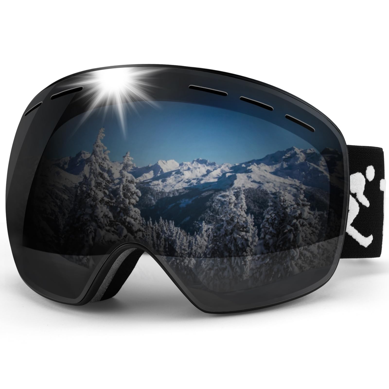 Trusiel Maschera Sci, Occhiali da Sci OTG, Anti Nebbia Anti-UV Maschera da Sci Donna Uomo, Occhiali da Sci Casco Compatibile per Sci Snowboard Sport Invernali