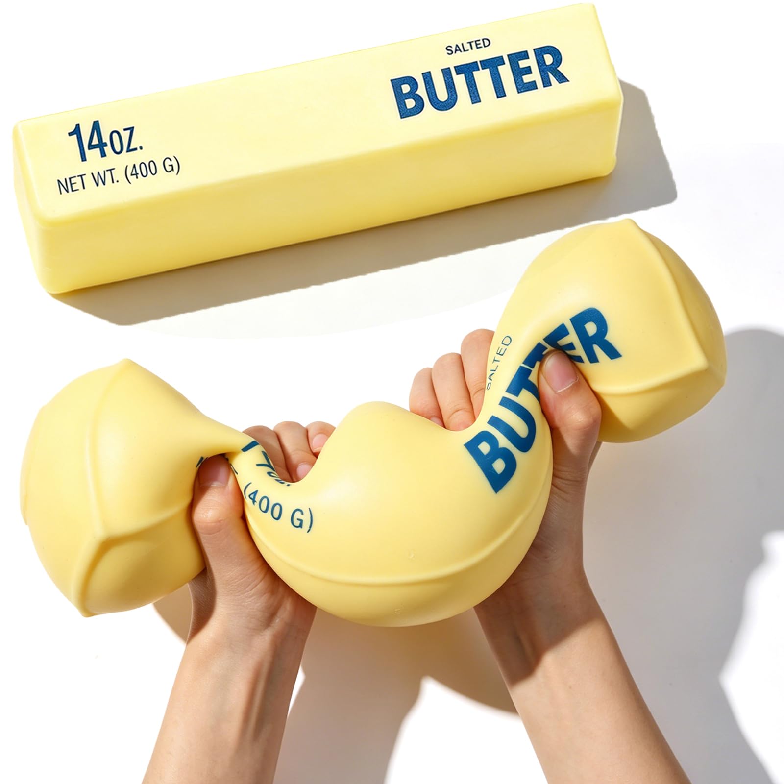 Siebkorb 10in Giant Butter Squishy, 14oz Jumbo Big Squishy Butter Stick, Salted Butters Squeeze Stress Ball, Large Butter Stick Stress Relief Slow Rising Fun for Anxiety Relief Party Favors